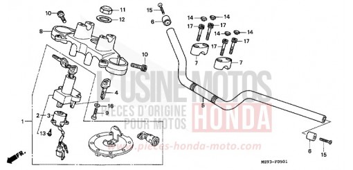 ROHRGRIFF/OBERE BRUECKE (NTV650P) NTV650P de 1993